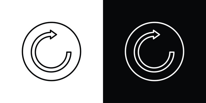 Rotate right icon. Thin line customizable illustration.