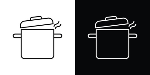 Pot icon. Thin line customizable illustration.