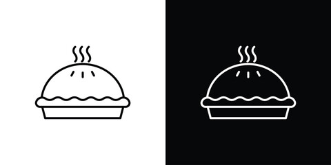 Pie icon. Thin line customizable illustration.