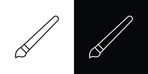 Obraz premium Paint brush icon. Thin line customizable illustration.