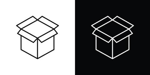 Open box icon. Thin line customizable illustration.