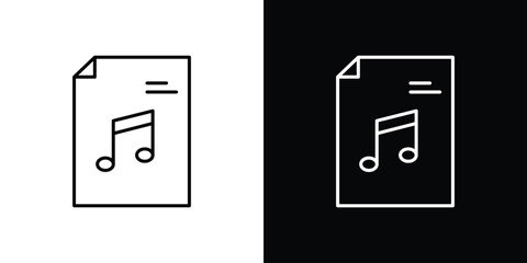 Music File icon. Thin line customizable illustration.