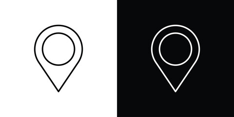 Marker icon. Thin line customizable illustration.