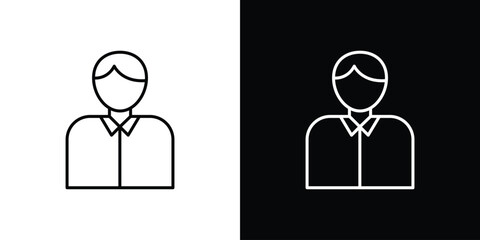 Man icon. Thin line customizable illustration.