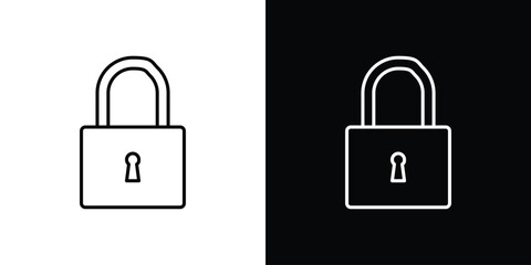 Lock icon. Thin line customizable illustration.