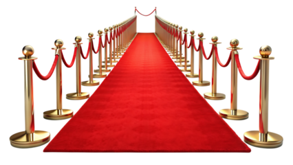 Red Carpet – Isolated on White Background – PNG – GENERATIVE AI