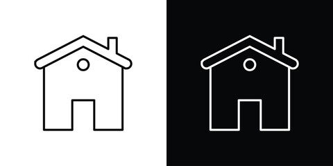 Home icon. Thin line customizable illustration.