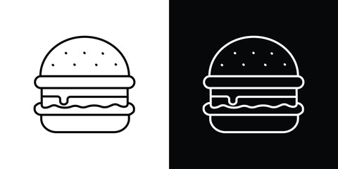 Hamburger icon. Thin line customizable illustration.