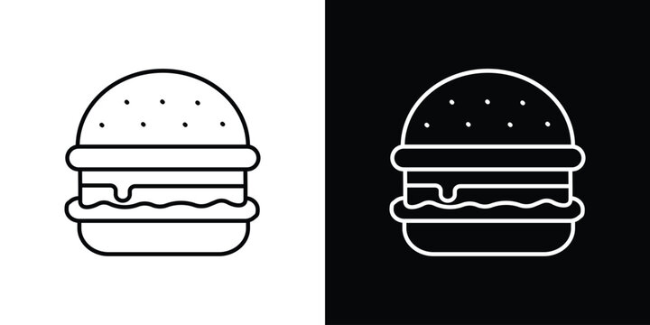 Hamburger icon. Thin line customizable illustration.