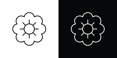 Flower icon. Thin line customizable illustration.