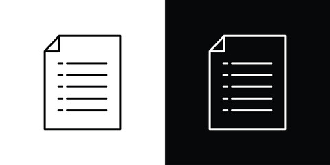 Document icon. Thin line customizable illustration.