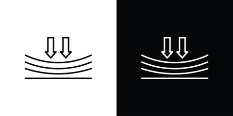 Compress icon. Thin line customizable illustration.