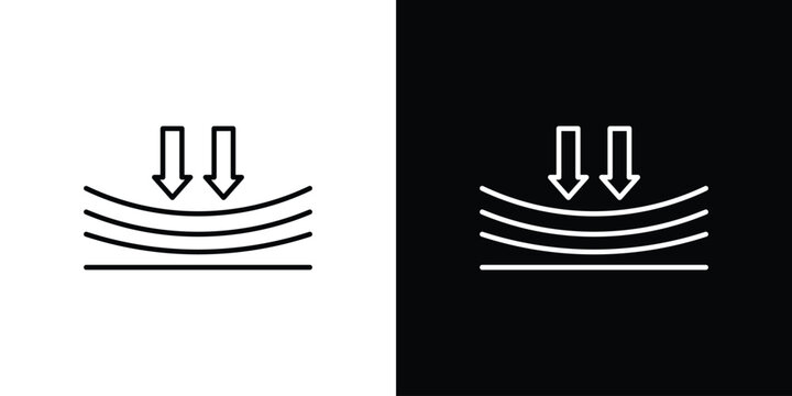 Compress icon. Thin line customizable illustration.