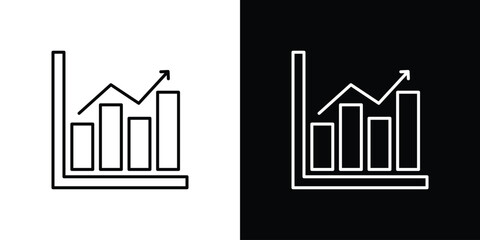 Chart histogram icon. Thin line customizable illustration.