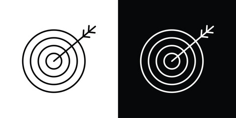 Bullseye icon. Thin line customizable illustration.