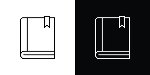 Book bookmark icon. Thin line customizable illustration.