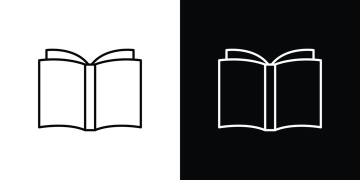 Book open icon. Thin line customizable illustration. - Powered by Adobe