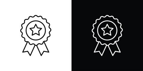 Badge icon. Thin line customizable illustration.