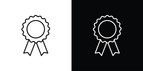 Badge icon. Thin line customizable illustration.