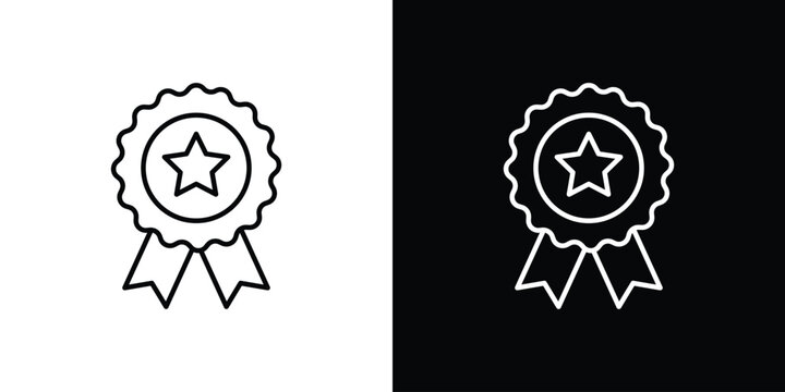 Badge icon. Thin line customizable illustration.