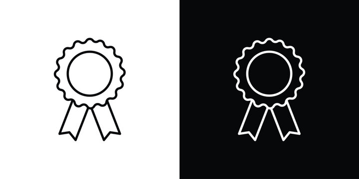 Badge icon. Thin line customizable illustration.