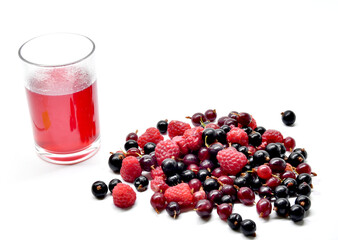 Berries for compote raspberries currants gooseberries and cooking compote