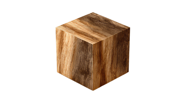  Blank wooden cube for different concepts, isolated on white background