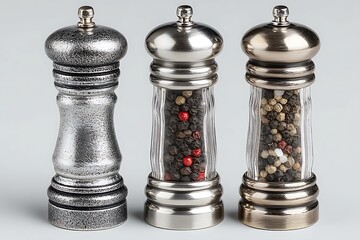Stylish metallic salt pepper mills high resolution picture