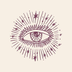Mystical Eye Symbol Divine Vision and Intuition Vector Clip-art