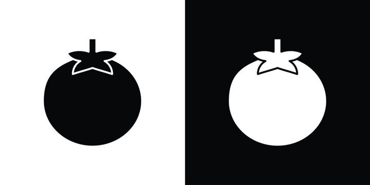 Tomato icon flat vectors. set of silhouette vectors