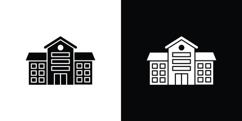 school icon flat vectors. set of silhouette vectors