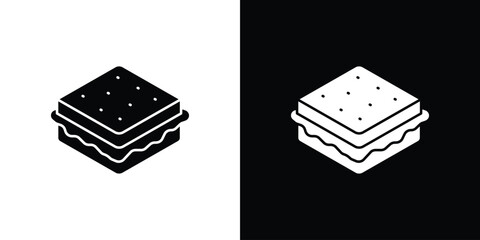 Sandwich icon flat vectors. set of silhouette vectors