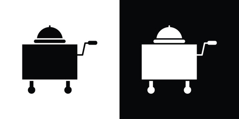Room service icon flat vectors. set of silhouette vectors