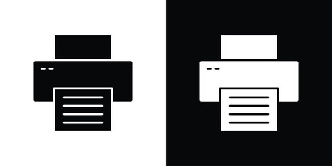 Print icon flat vectors. set of silhouette vectors