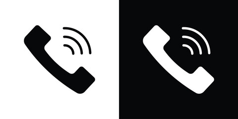 Phone call icon flat vectors. set of silhouette vectors