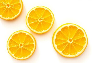 A sunny yellow lemon slice grins, playfully isolated on white,   simple,  smile