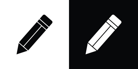Pencil icon flat vectors. set of silhouette vectors