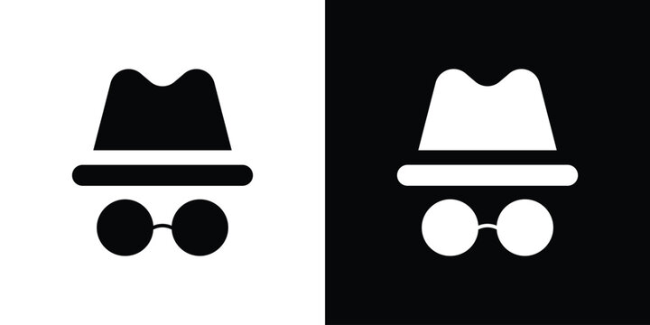 Incognito icon flat vectors. set of silhouette vectors