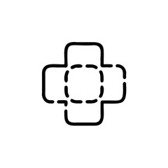 A Simple Outline Drawing of a Four-Leaf Clover Symbol Isolated on White