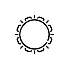Abstract Circular Sun Symbol with Radial Rays Stylized Graphic Design