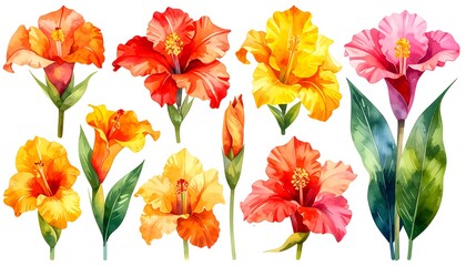Vibrant tropical hibiscus collection
