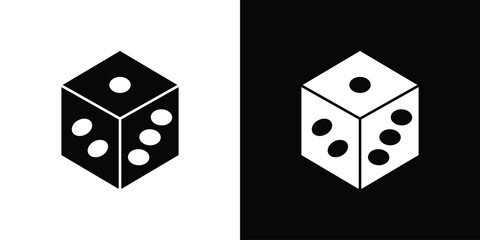 Dice icon flat vectors. set of silhouette vectors