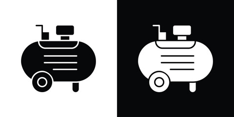 Compressor icon flat vectors. set of silhouette vectors