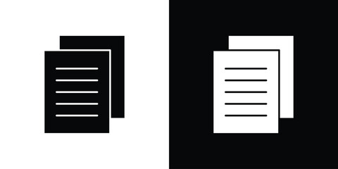 Copy icon flat vectors. set of silhouette vectors