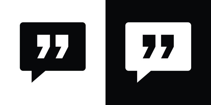 Comment quote icon flat vectors. set of silhouette vectors