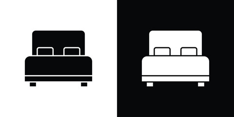 Bed icon flat vectors. set of silhouette vectors