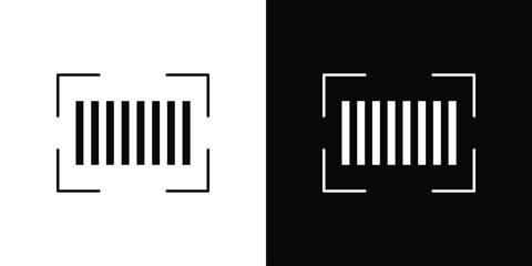 Barcode read icon flat vectors. set of silhouette vectors