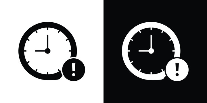 Alarm exclamation icon flat vectors. set of silhouette vectors