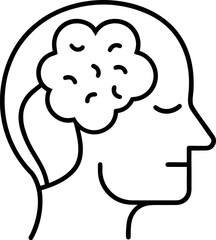 Minimalist Brain Profile Line Art Symbolizing Alzheimer’s Disease