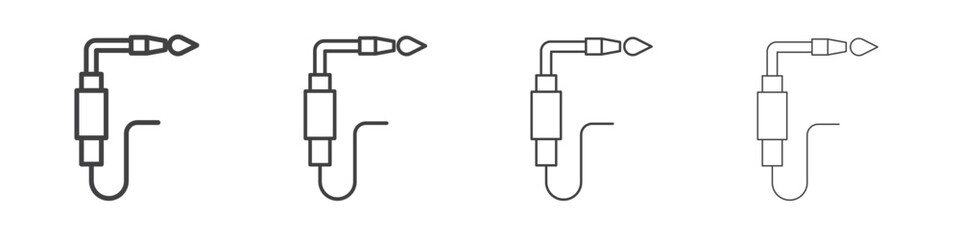 Welding icon outline drawings. Editable strokes bundle